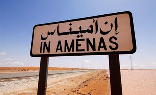 Panneau indicateur près du site gazier d'In Amenas, dans l'est de l'Algérie.