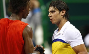 Gael Monfils bat Rafael Nadal à Doha le 8 janvier 2009.