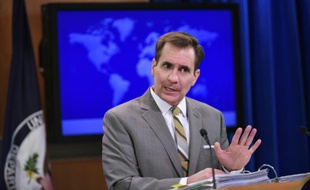 Le porte-parole du Département d'Etat américain John Kirby le 6 janvier 2015 à Washington
