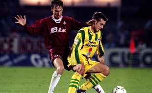 Nicolas Ouédec, en 1995 avec Nantes face à Metz