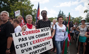 Rama Yade lors de la manifestation anti-corrida 23/07/2016//COLLET_1101-049/Credit:GUILLAUME COLLET/SIPA/1607232034