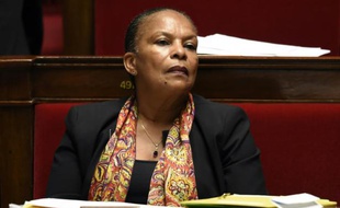 La ministre de la Justice Christiane Taubira le 7 octobre 2015 à l'Assemblée nationale à Paris
