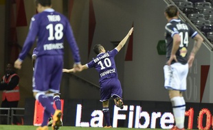 L'attaquant du TFC Wissam Ben Yedder lors du match de Ligue 1 contre Bastia, le 9 avril 2016 au Stadium de Toulouse.