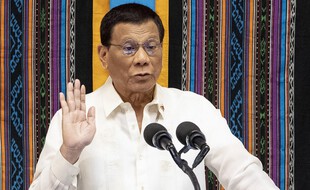 Photo d'archives du président philippin Rodrigo Duterte, le 22 juillet 2019, lors de son discours à la nation devant le Congrès, à Manille.