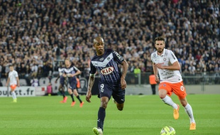 Le Girondin Diego Rolan, révélation de la saison avec 15 buts marqués en Ligue 1, lors d'un match contre Montpellier, le 25 mai 2015.