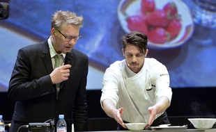 Sebastien Demorand (à gauche) pendant le «World Omnivore Tour» à Paris