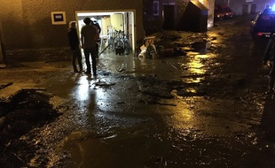 Le village de Beaudéan a été touché parune coulée de boue après de fortes précipitations.