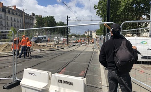 A Nantes, le 6 juillet 2021. La station Commerce est en travaux jusqu'à fin août.