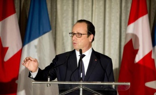 François Hollande lors d'un discours à Banff, au Canada, le 2 novembre 2014
