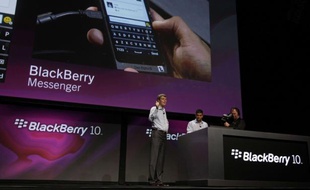 Thorsten Heins, le PDG de Research in Motion, lors de la conférence Blackberry Jam, le 25 septembre 2012.