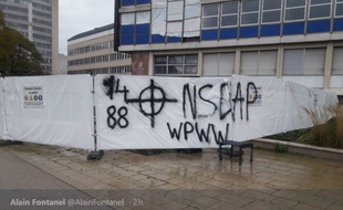 Des tags découverts vendredi 1er novembre devant la faculté de droit de Strasbourg.