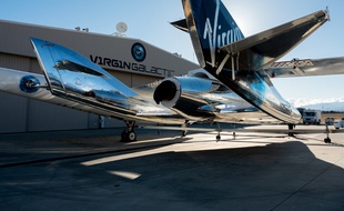 Le SpaceShipTwo avant son décollage à Mojave, en Californie.