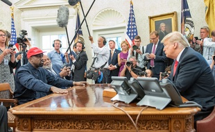Le rappeur Kanye West et l'actuel président des Etats-Unis, Donald Trump