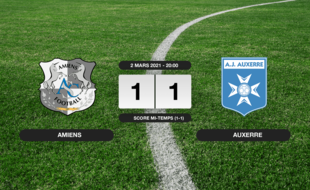 Ligue 2, 28ème journée: Amiens et Auxerre se quittent sur un nul (1-1)