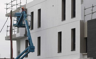Chantier de construction à Roubaix.