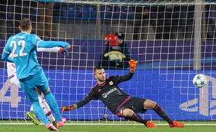 Dziuba, l'attaquant du Zenith Saint-Petersbourg, le 20 octobre 2015 contre Lyon.