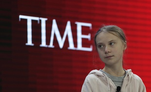 Greta Thunberg, lors d'une table ronde au forum économique mondial à Davos, le 21 janvier.