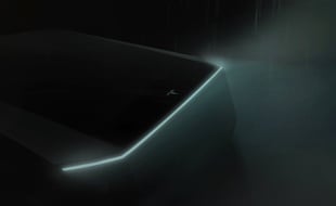 Le mystérieux visuel du futur pick-up Tesla Model Y.