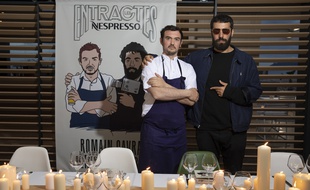 Bertrand Grébaut et Romain Gavras au dîner des Entractes Nespresso