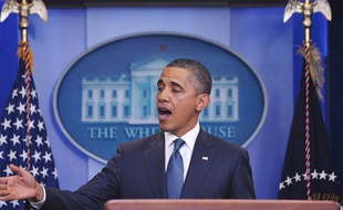 Barack Obama lors d'une conférence de presse le 19 juillet 2011 à Washington (Etats-Unis).