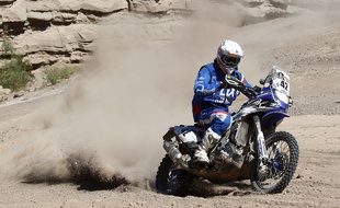 Le pilote nordiste Adrien van Beveren (Yamaha) lors du rallye Dakar 2016.