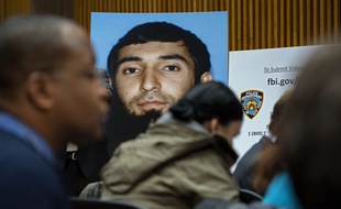 Une photo de Sayfullo Saipov montrée lors d'une conférence de presse de la police new-yorkaise, le 1er novembre 2017.