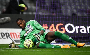 Le gardien du TFC Ali Ahamada lors du match de Ligue 1 contre Guingamp, le 20 décembre 2014 au Stadium de Toulouse.