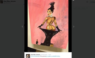 L'artiste a peint Kim Kardashian avec son pénis.