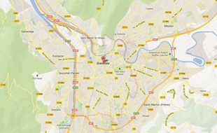 Google map de la ville de Grenoble.