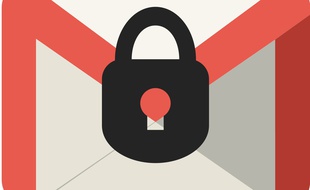 Le logo de Gmail cadenassé (photomontage).