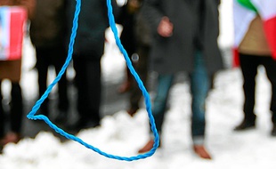 Des Iraniens manifestent contre la peine de mort à Bruxelles, en 2010.