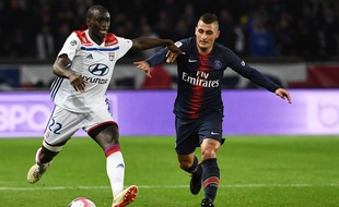 Ferland Mendy et Marco Verrati au Parc des Princes en octobre 2018.