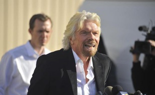 Le patron de Virgin Richard Branson en conférence de presse à Mohave, en Californie le 1er novembre 2014