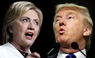 Photomontage d'Hillary Clinton et Donald Trump.