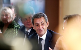 Le candidat à la primaire à droite Nicolas Sarkozy