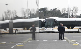 Le dépôt de bus d'Atlanta lors d'un précédent conflit. Archives.