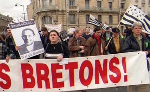 Manifestation de soutien aux indépendantistes bretons à Rennes, le 10 mars 2000.