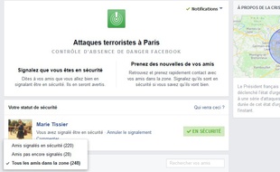 L'application "Safety Check" a été lancée vendredi soir par facebook, à la suite des attentats dans Paris.