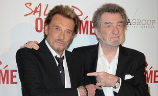 Johnny Halliday et Eddy Mitchell en 2014, lors de la sortie du film «Salaud on t'aime»