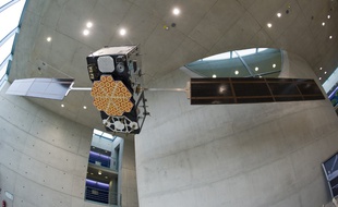 Un modèle de satellite Galileo exposé dans le centre aérospatial allemand (image d'illustration).