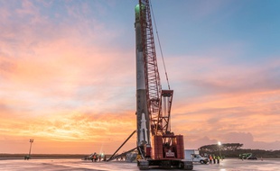 Le premier étage de la fusée Falcon 9 de SpaceX.