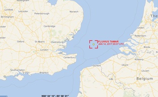 Position du Fluvius Tamar, au large de Dunkerque