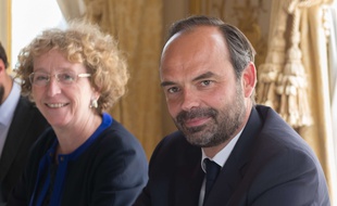 La ministre du Travail Muriel Pénicaud et le Premier ministre Edouard Philippe à Matignon le 31 mai 2017.