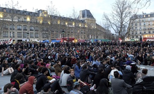 Mouvement «Nuit debout» place de la République.