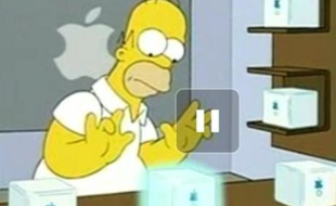 Capture d'écran de l'épisode des Simpsons au "Mapple Store"