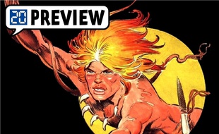 Détail d'une aventure de Rahan, héros de BD préhistorique