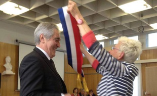 Gabriel Bellocq, lors de sa réelection à la mairie de Dax