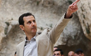Bashar al-Assad le Président syrien à Maaloula, le 20 avril 2014.