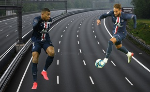 Mbappé et Neymar sur l'autoroute de la finale de Ligue des champions (lol).