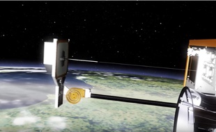 RemoveDEBRIS déploie une cible pour simuler un déchet spatial.
